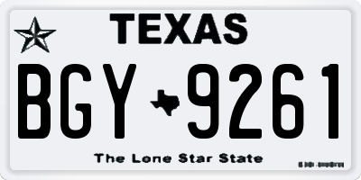 TX license plate BGY9261