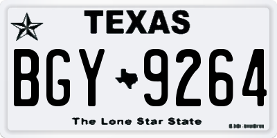 TX license plate BGY9264