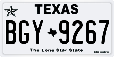 TX license plate BGY9267