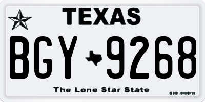 TX license plate BGY9268