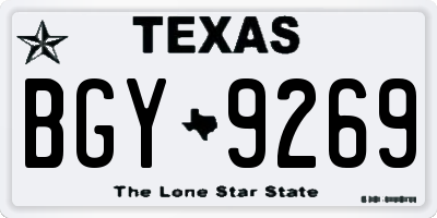 TX license plate BGY9269