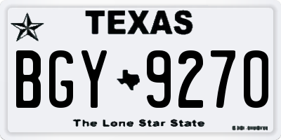 TX license plate BGY9270