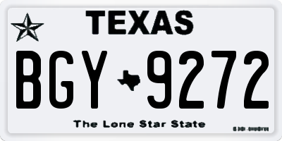 TX license plate BGY9272
