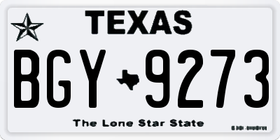 TX license plate BGY9273