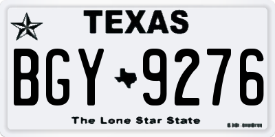 TX license plate BGY9276