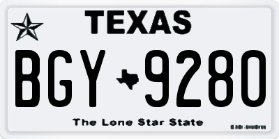TX license plate BGY9280