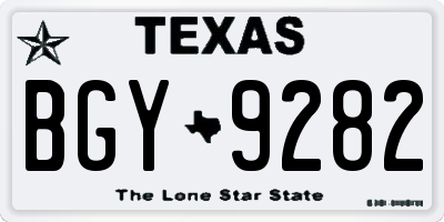 TX license plate BGY9282