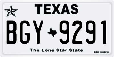 TX license plate BGY9291