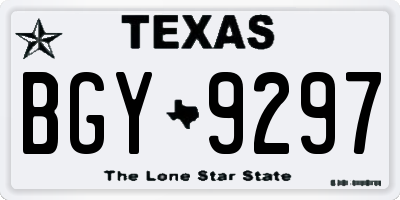 TX license plate BGY9297