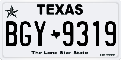 TX license plate BGY9319