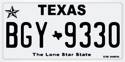 TX license plate BGY9330