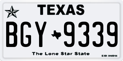 TX license plate BGY9339