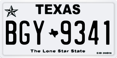 TX license plate BGY9341