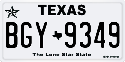 TX license plate BGY9349