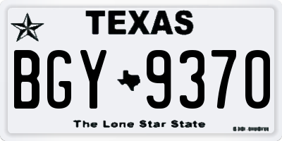 TX license plate BGY9370