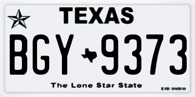 TX license plate BGY9373