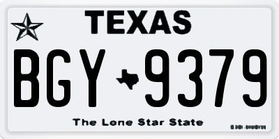 TX license plate BGY9379