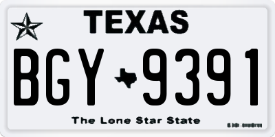 TX license plate BGY9391
