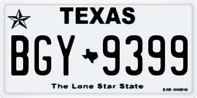 TX license plate BGY9399