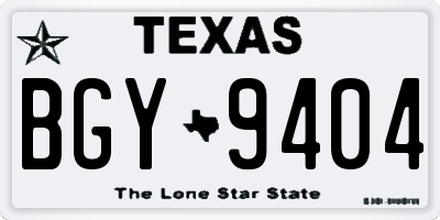 TX license plate BGY9404