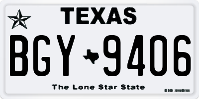 TX license plate BGY9406