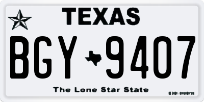 TX license plate BGY9407