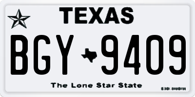 TX license plate BGY9409