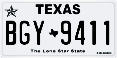 TX license plate BGY9411