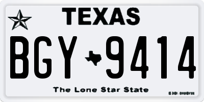 TX license plate BGY9414