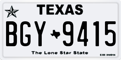 TX license plate BGY9415