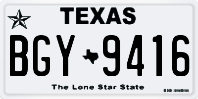 TX license plate BGY9416