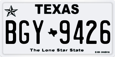 TX license plate BGY9426