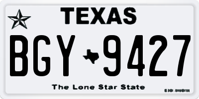 TX license plate BGY9427