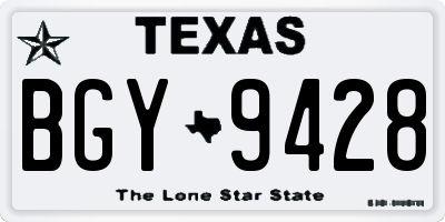 TX license plate BGY9428