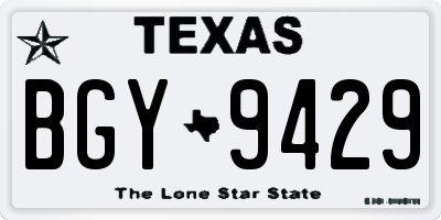 TX license plate BGY9429