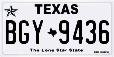 TX license plate BGY9436