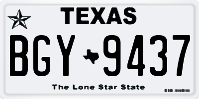 TX license plate BGY9437