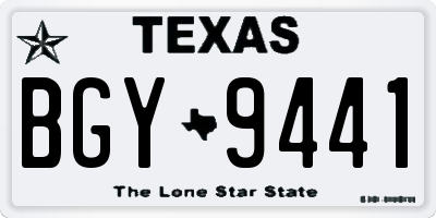 TX license plate BGY9441