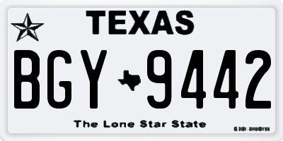 TX license plate BGY9442