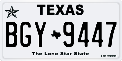TX license plate BGY9447