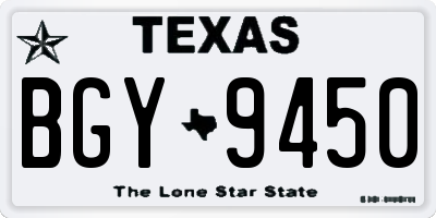 TX license plate BGY9450