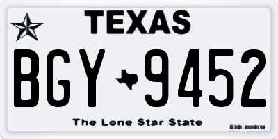 TX license plate BGY9452
