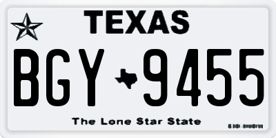 TX license plate BGY9455