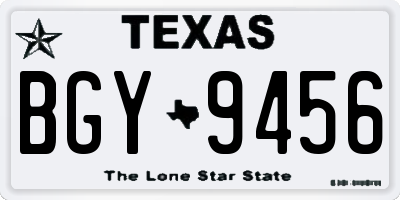 TX license plate BGY9456
