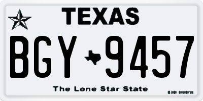 TX license plate BGY9457
