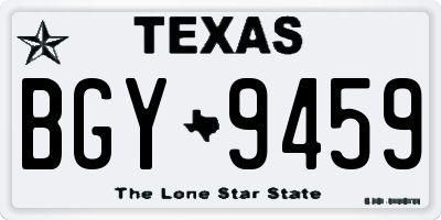 TX license plate BGY9459