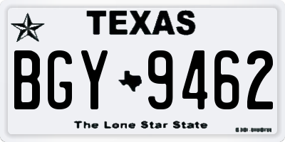 TX license plate BGY9462