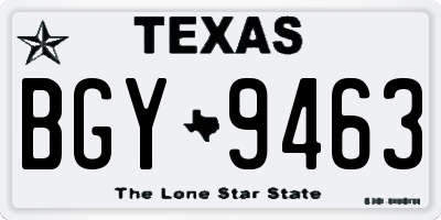 TX license plate BGY9463