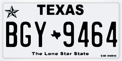 TX license plate BGY9464