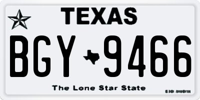 TX license plate BGY9466